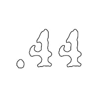the number 44 is drawn on a white background